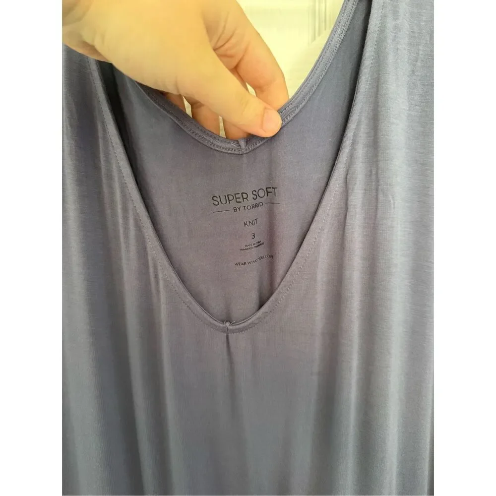 Torrid Super Soft 3X Midi Women's Blue Pockets Summer Lightweight Stretch Breath